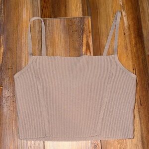 Women's Tan Ribbed Tank Top